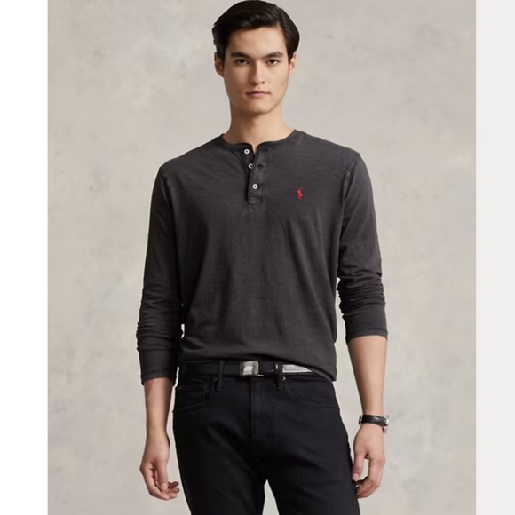 Polo Ralph Lauren Other - Polo Ralph Lauren Slub Jersey Henley Shirt 2XLT Charcoal Lightweight Preppy Pony